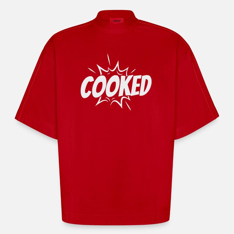 Style Comic Explosif Cuit - T-shirt bio épais oversize Boxy fabriqué en UE - rouge