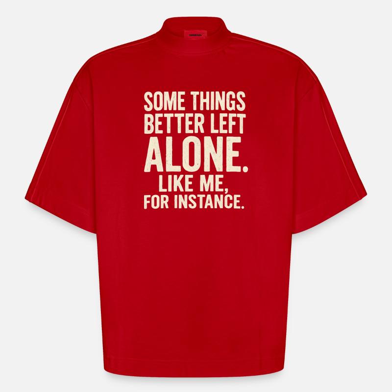 Lustiger Spruch Introvertierte Nerds Geschenkidee - Heavyweight Oversized Organic Boxy T-Shirt Made in EU - Rot