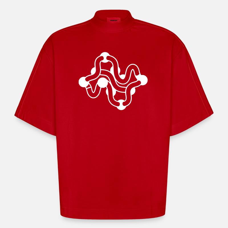 Protein folding molecule chain - Heavyweight Oversized Organic Boxy T-Shirt Made in EU - red