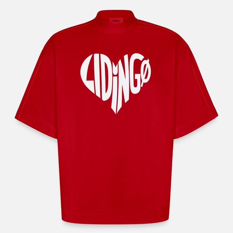 Lidingo Herz Stil - Heavyweight Oversized Organic Boxy T-Shirt Made in EU - Rot