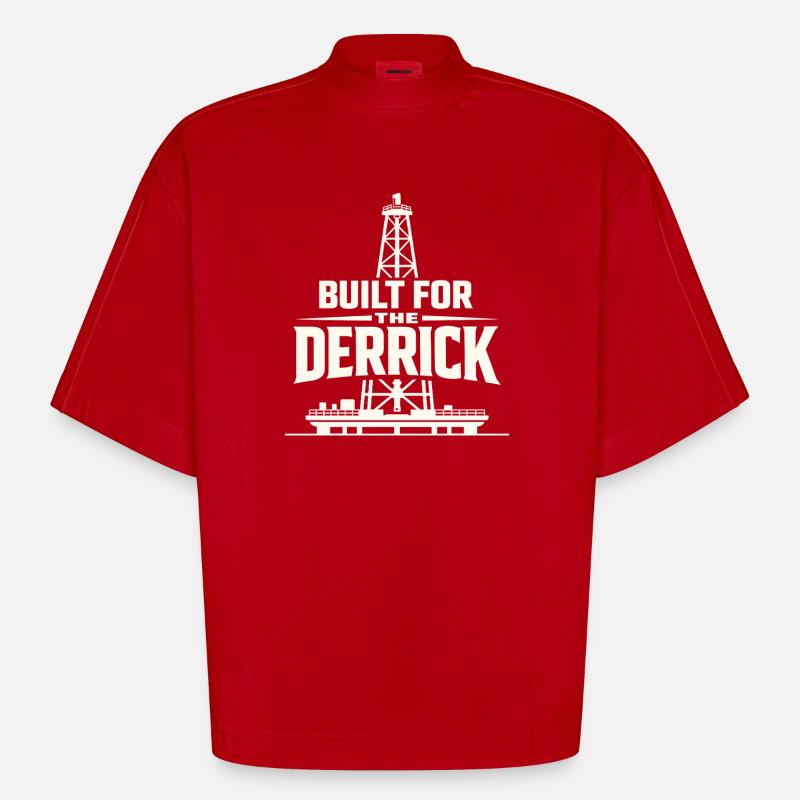 Offshore-bohrer-rig-bohrer Bohrboden Offshore - Heavyweight Oversized Organic Boxy T-Shirt Made in EU - Rot