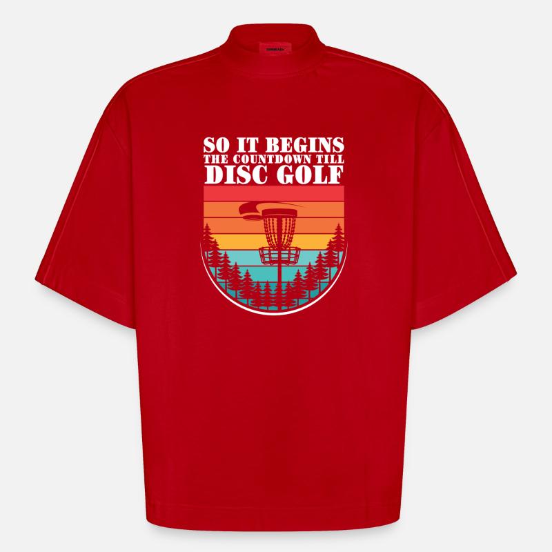 Disc Golf Geschenke Discgolf - Heavyweight Oversized Organic Boxy T-Shirt Made in EU - Rot