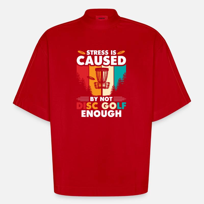 Disc Golf Geschenke Discgolf - Heavyweight Oversized Organic Boxy T-Shirt Made in EU - Rot