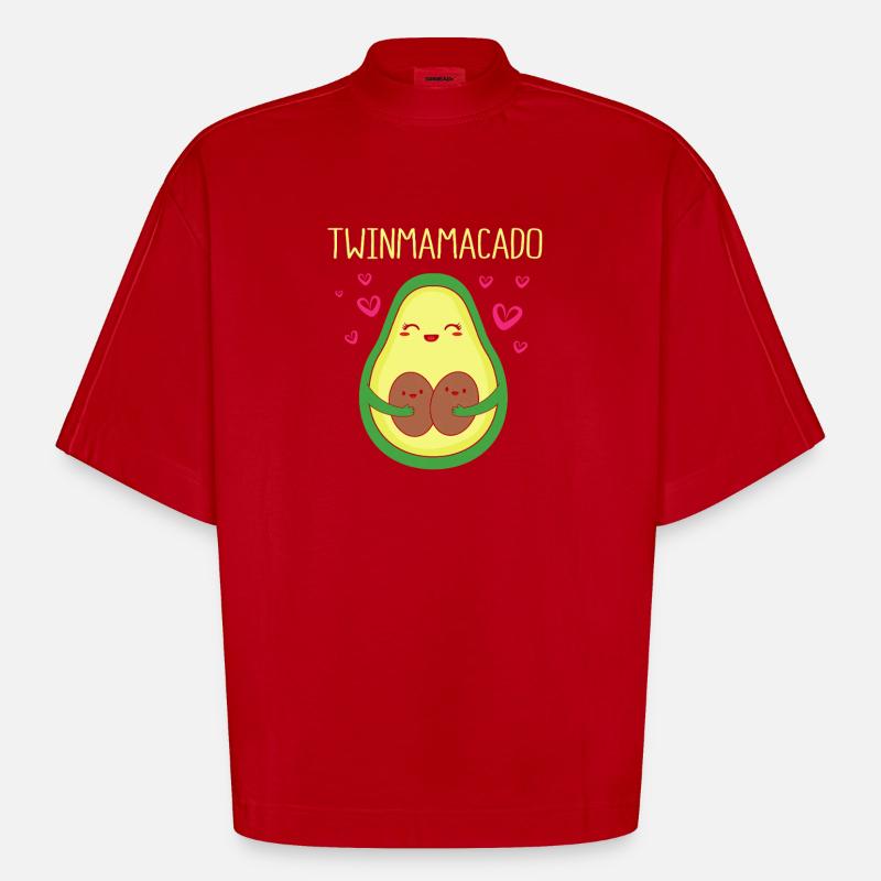 Zwilling Mutter Zwillinge Mama Geschenk - Heavyweight Oversized Organic Boxy T-Shirt Made in EU - Rot