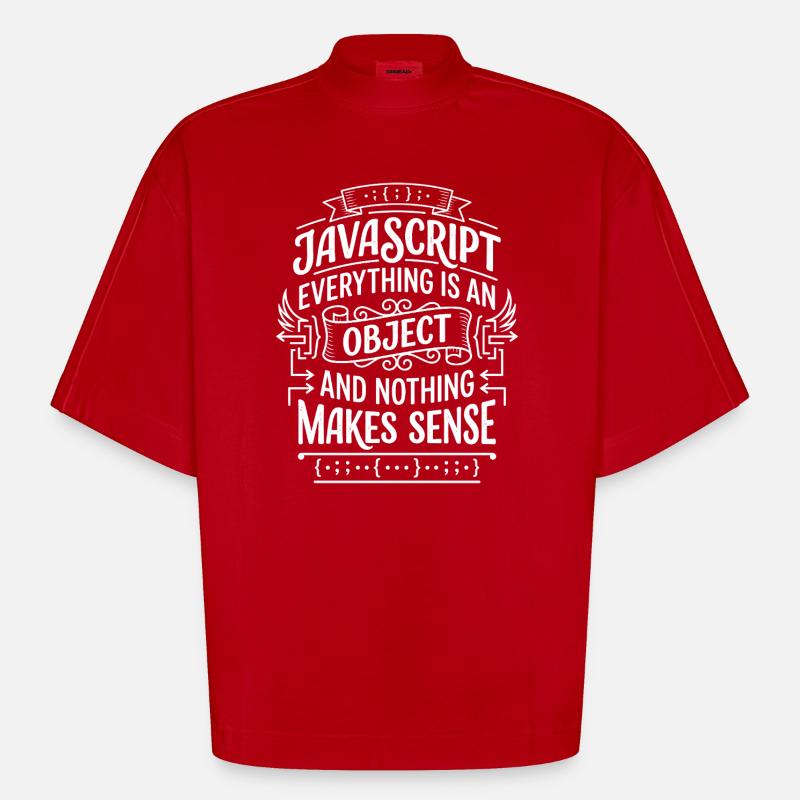 JavaScript: Alles ist ein Objekt - Heavyweight Oversized Organic Boxy T-Shirt Made in EU - Rot