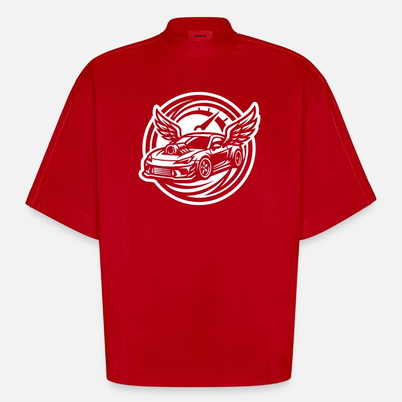 Auto Tuning Tacho - Heavyweight Oversized Organic Boxy T-Shirt Made in EU - Rot