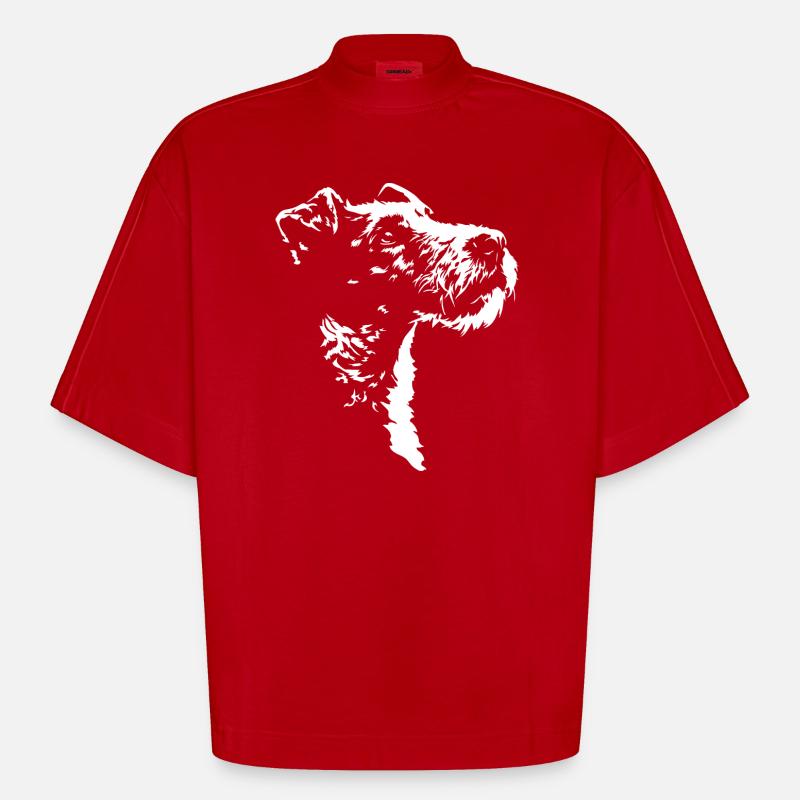 Foxterrier Silhouette Fox Terrier Hunde Wilsigns - Heavyweight Oversized Organic Boxy T-Shirt Made in EU - Rot