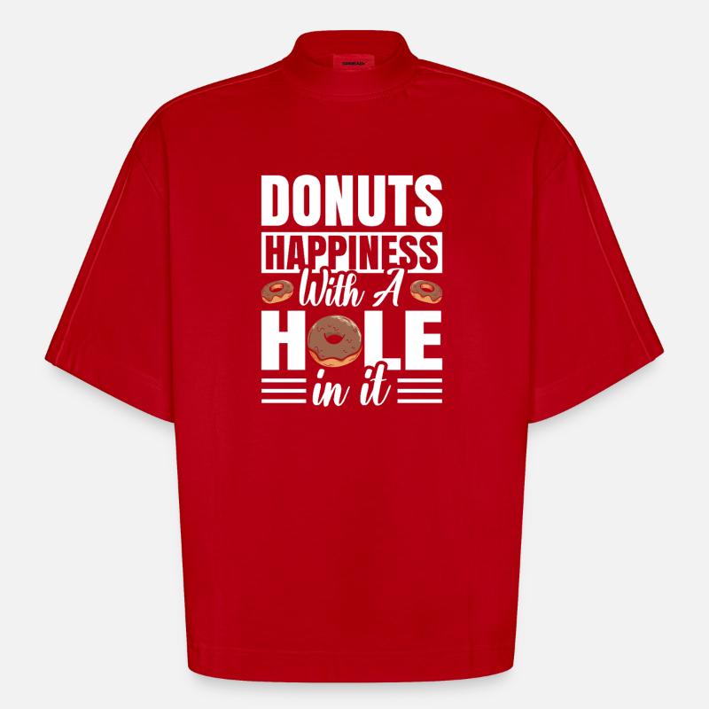 Restauration rapide en donuts - T-shirt bio épais oversize Boxy fabriqué en UE - rouge