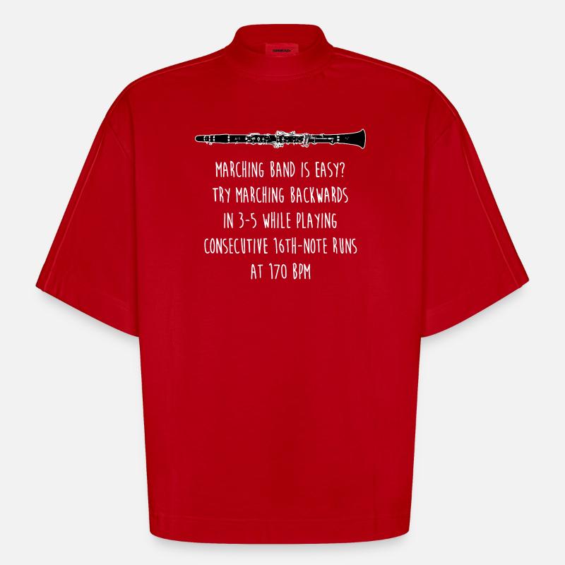 Backward Cadence Marching Tee - Heavyweight Oversized Organic Boxy T-Shirt Made in EU - red