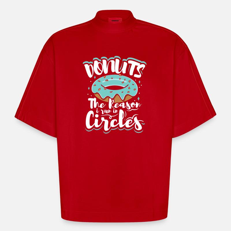 Restauration rapide en donuts - T-shirt bio épais oversize Boxy fabriqué en UE - rouge