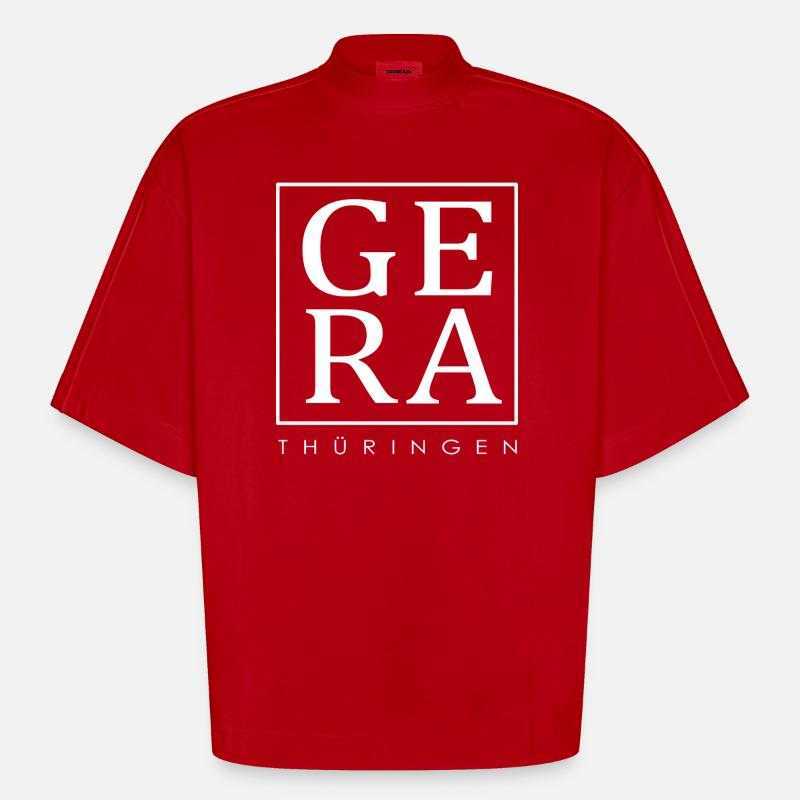 Gera - Thüringen - Heavyweight Oversized Organic Boxy T-Shirt Made in EU - Rot