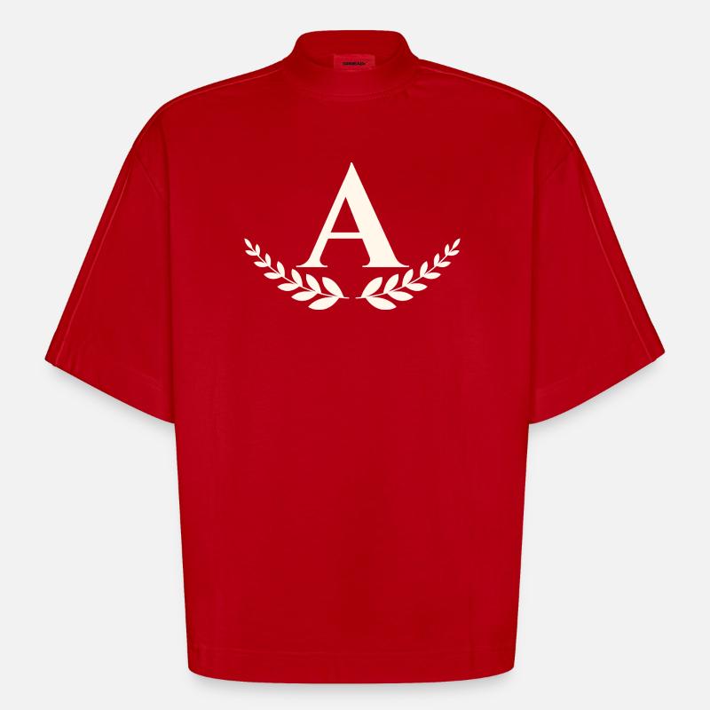 A - T-shirt bio épais oversize Boxy fabriqué en UE - rouge