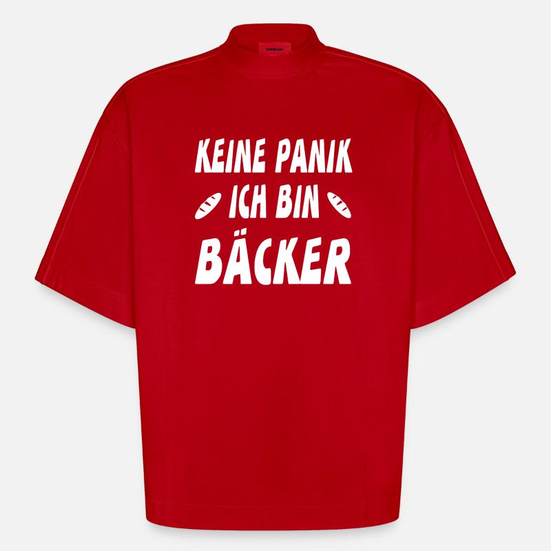 Bäcker - Heavyweight Oversized Organic Boxy T-Shirt Made in EU - Rot
