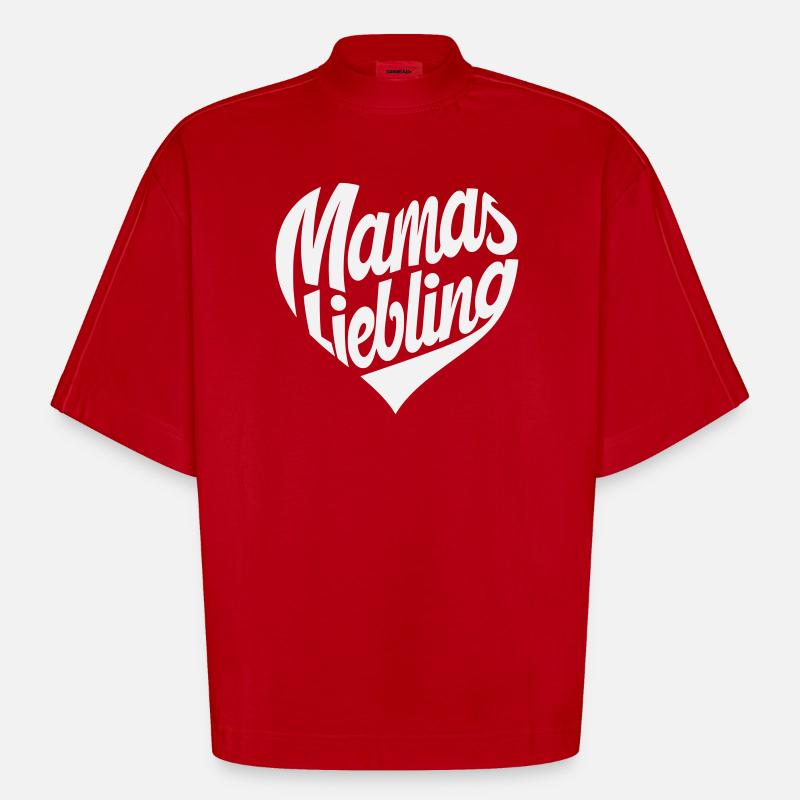 Mamas Liebling Herzdesign - Heavyweight Oversized Organic Boxy T-Shirt Made in EU - Rot