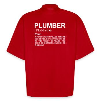 Klempner Definition - Heavyweight Oversized Organic Boxy T-Shirt Made in EU - Rot - Vorne