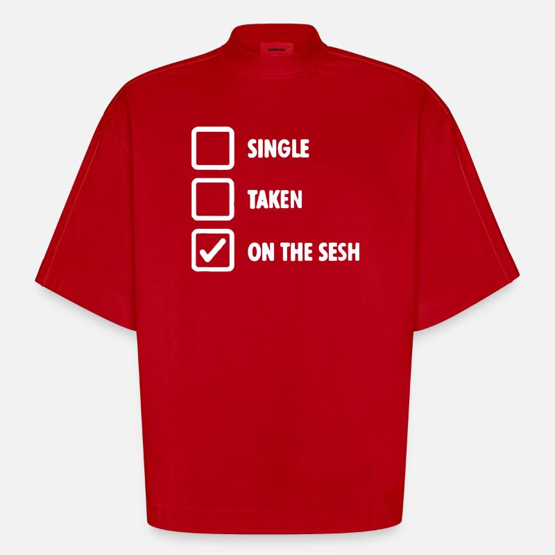 Sur le Tee de Statut Sesh - T-shirt bio épais oversize Boxy fabriqué en UE - rouge