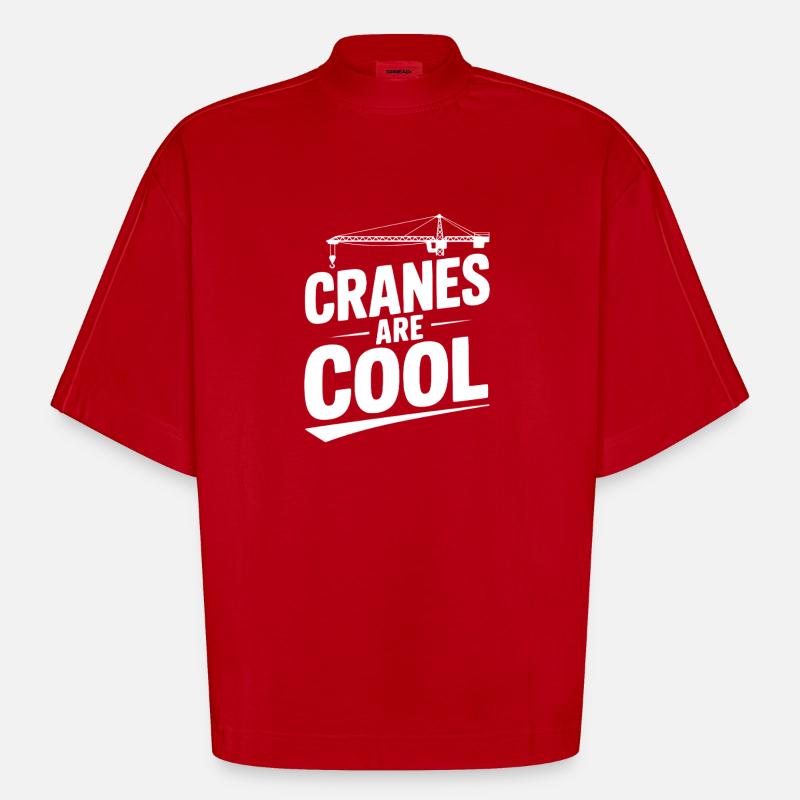 Kraniche sind cool - Heavyweight Oversized Organic Boxy T-Shirt Made in EU - Rot