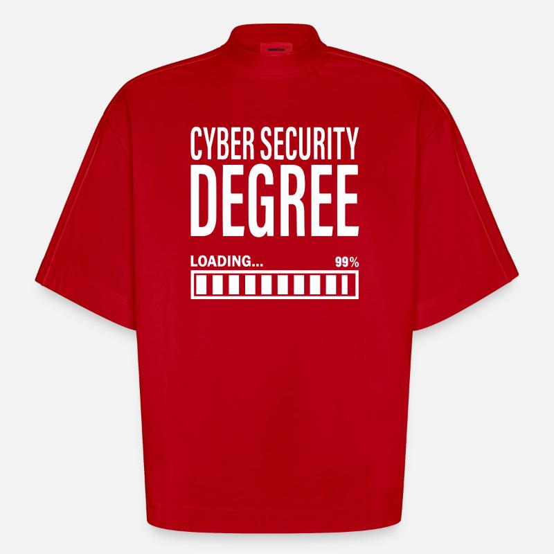 Cybersecurity Student Engineer Cyber Security - Heavyweight Oversized Organic Boxy T-Shirt Made in EU - red