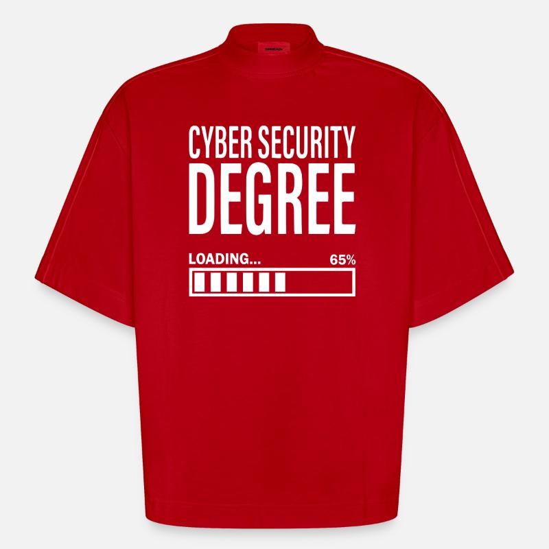 Cybersecurity Student Engineer Cyber Security - Heavyweight Oversized Organic Boxy T-Shirt Made in EU - red