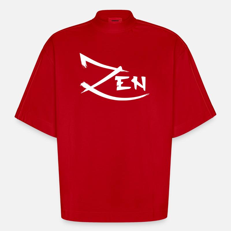 ZEN Minimalist Plotting - Heavyweight Oversized Organic Boxy T-Shirt Made in EU - red
