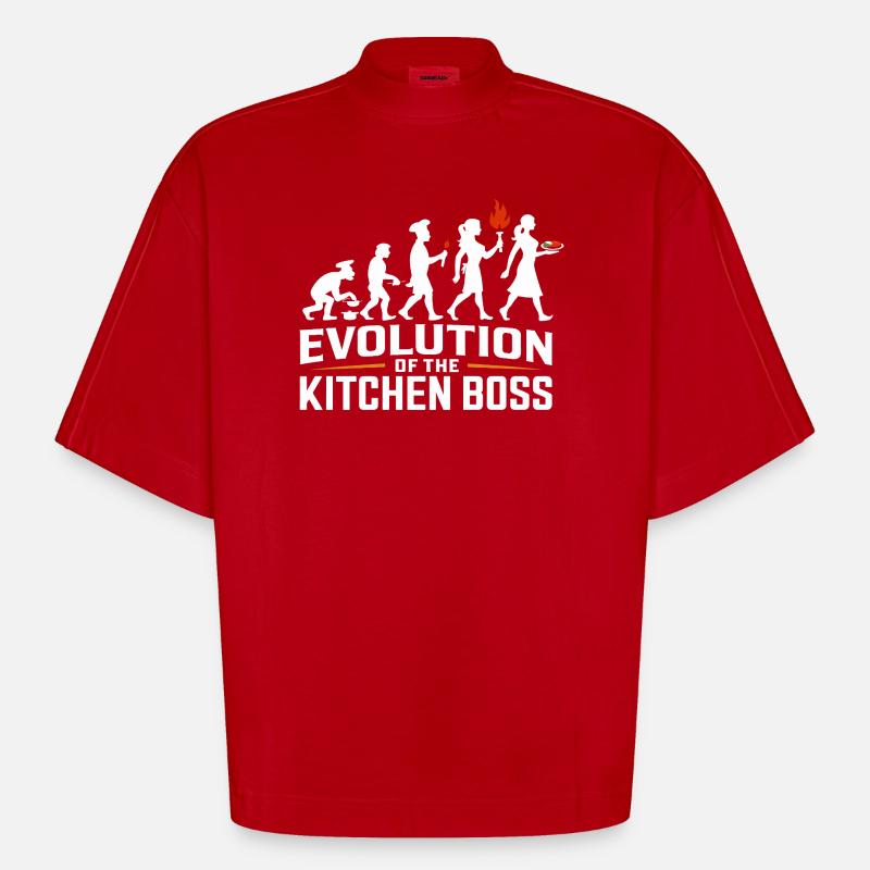Chef Evolution - Heavyweight Oversized Organic Boxy T-Shirt Made in EU - red