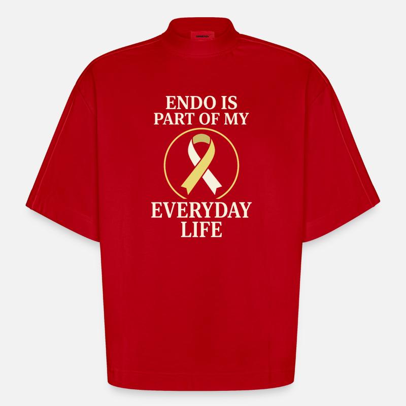 Endometriose-bewusstsein Endo Warrior - Heavyweight Oversized Organic Boxy T-Shirt Made in EU - Rot