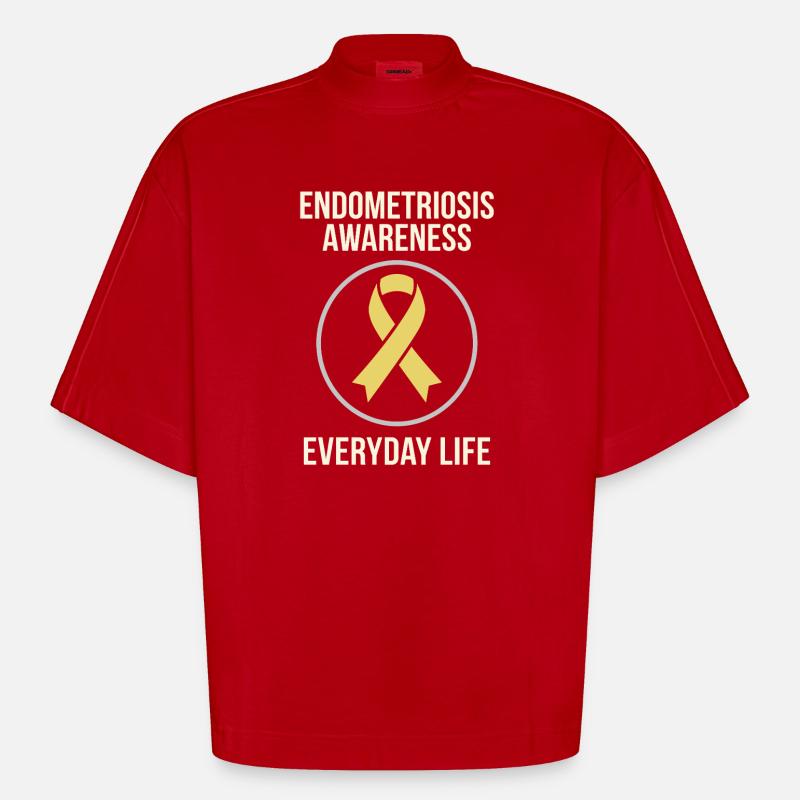 Endometriose-bewusstsein Endo Warrior - Heavyweight Oversized Organic Boxy T-Shirt Made in EU - Rot