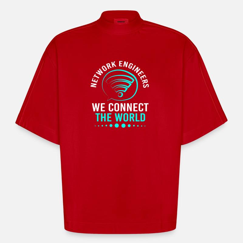 Network Engineer Programmer Computer Scientist - Heavyweight Oversized Organic Boxy T-Shirt Made in EU - red