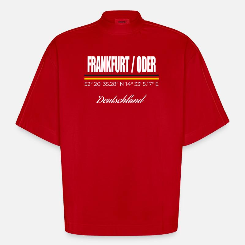 Frankfurt / Oder - Heavyweight Oversized Organic Boxy T-Shirt Made in EU - Rot