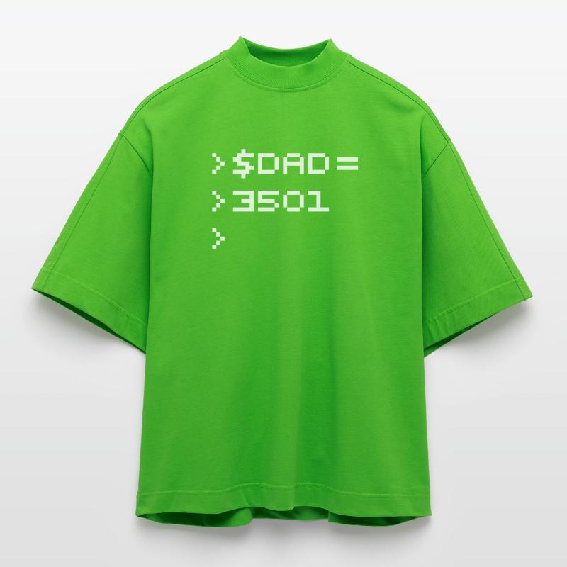 DAD Terminal de Pixels Nerd Code 8-Bits Rétro T-shirt bio épais oversize Boxy fabriqué en UE