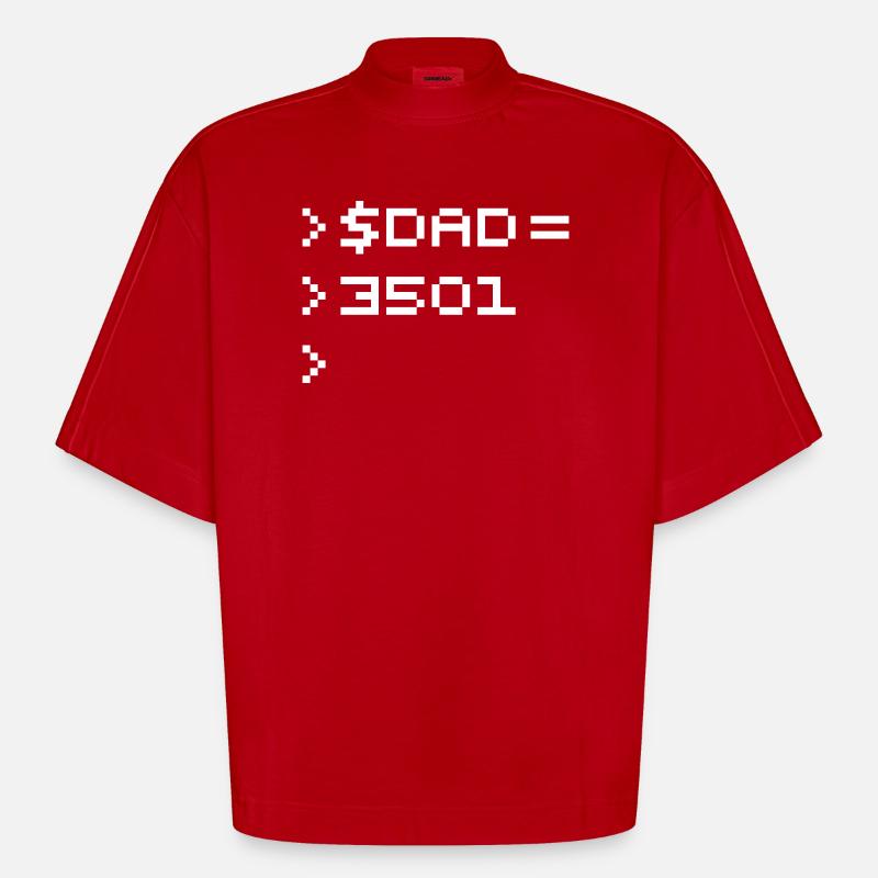 DAD 8-Bit Code Nerd Pixel Terminal Retro - Heavyweight Oversized Organic Boxy T-Shirt Made in EU - Rot