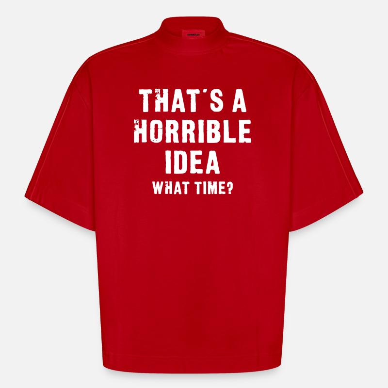 C’est une idée horrible - T-shirt bio épais oversize Boxy fabriqué en UE - rouge