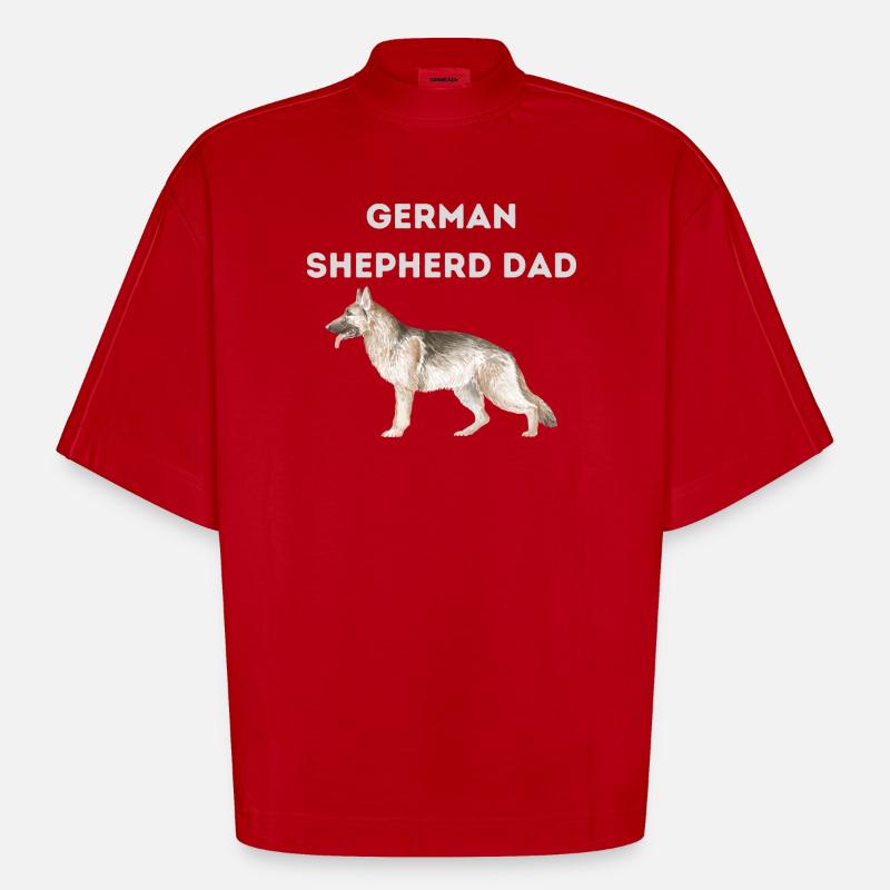 Vater eines Deutschen Schäferhundes - Heavyweight Oversized Organic Boxy T-Shirt Made in EU - Rot