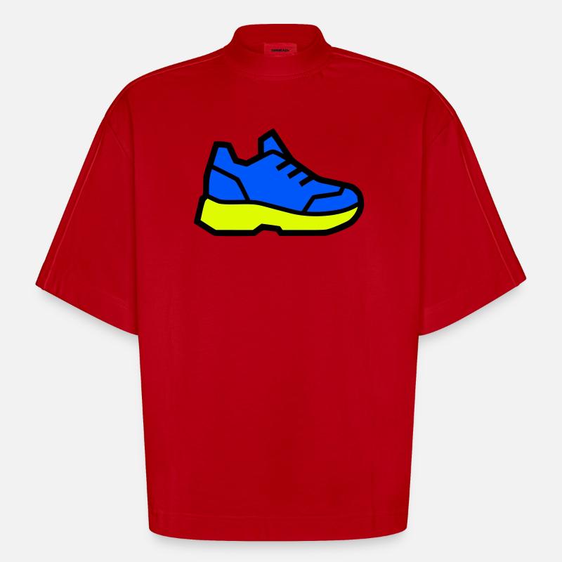 Moderner Laufschuh Sneaker - Heavyweight Oversized Organic Boxy T-Shirt Made in EU - Rot