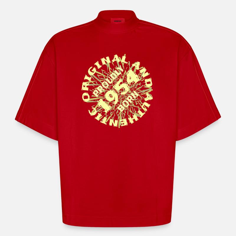 Authentisch 1954 - Heavyweight Oversized Organic Boxy T-Shirt Made in EU - Rot