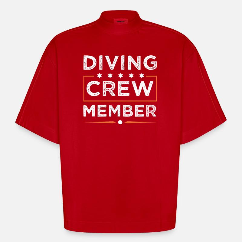 Équipage de plongée - T-shirt bio épais oversize Boxy fabriqué en UE - rouge