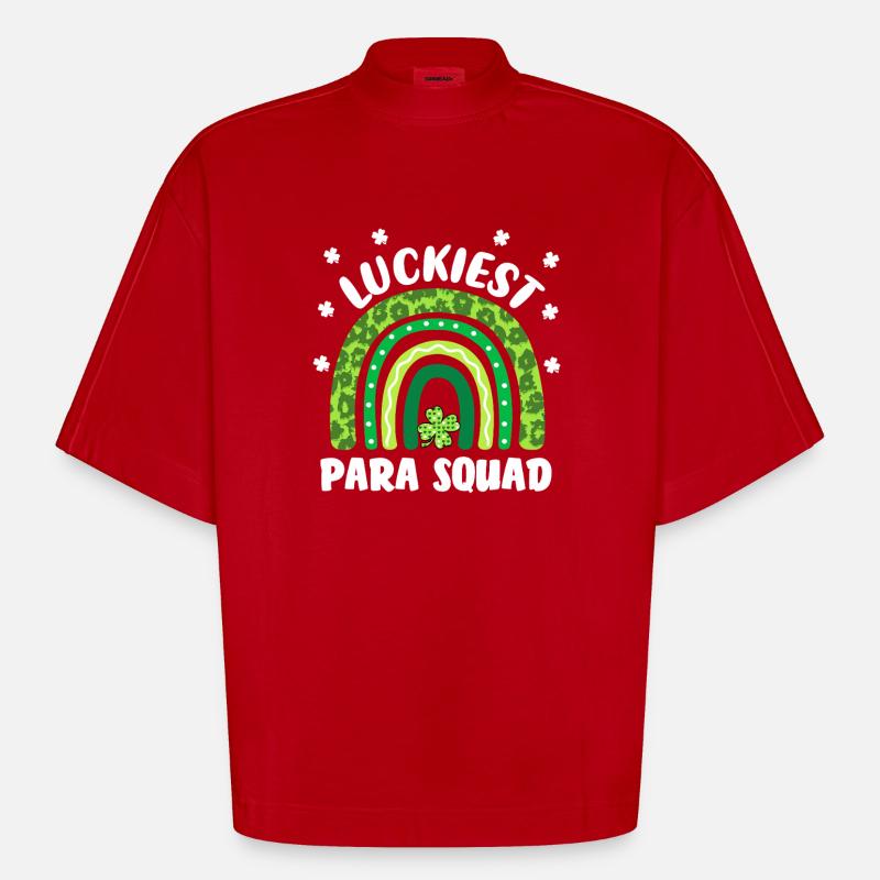 Glücklichstes Para-Team - Heavyweight Oversized Organic Boxy T-Shirt Made in EU - Rot