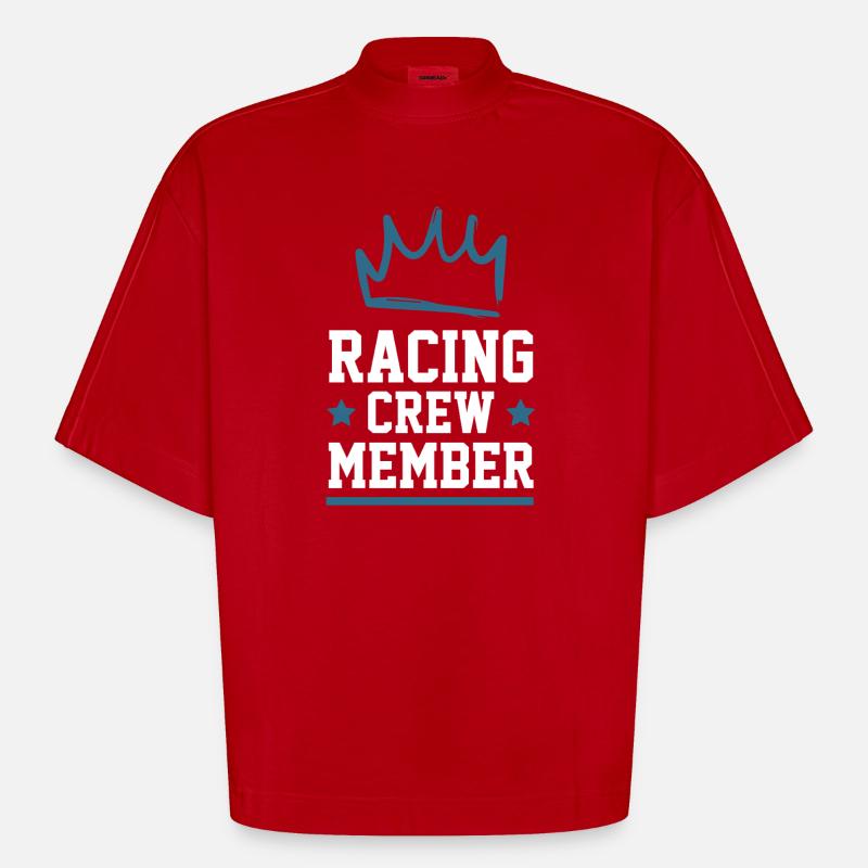 Équipage de course - T-shirt bio épais oversize Boxy fabriqué en UE - rouge