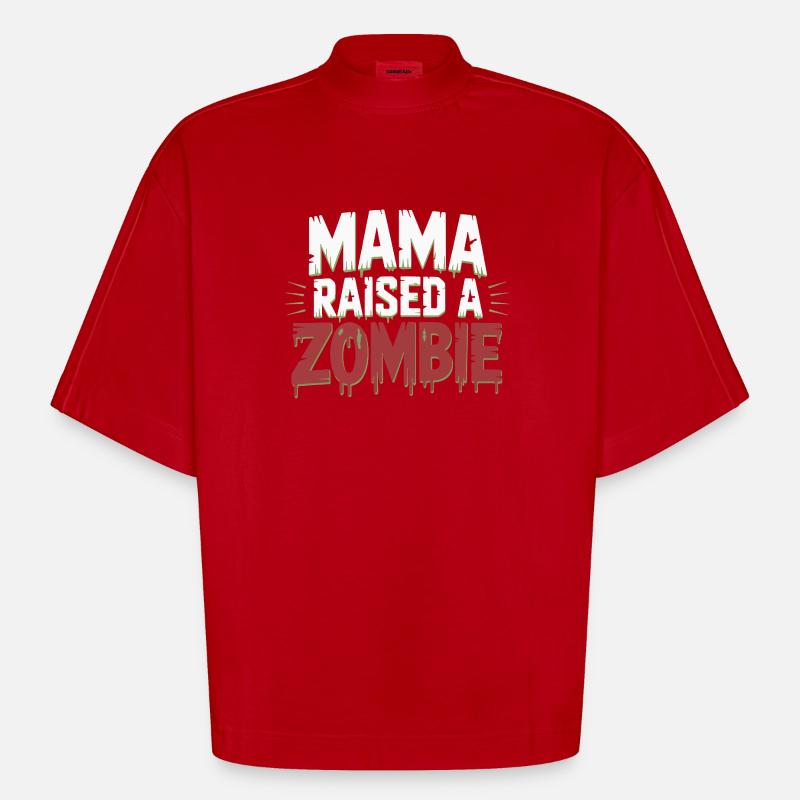 Mama hat einen Zombie großgezogen - Heavyweight Oversized Organic Boxy T-Shirt Made in EU - Rot