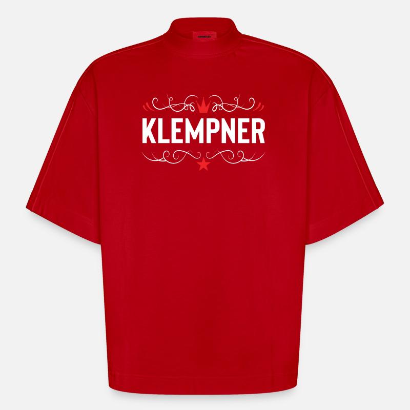Klempner Beruf - Heavyweight Oversized Organic Boxy T-Shirt Made in EU - Rot