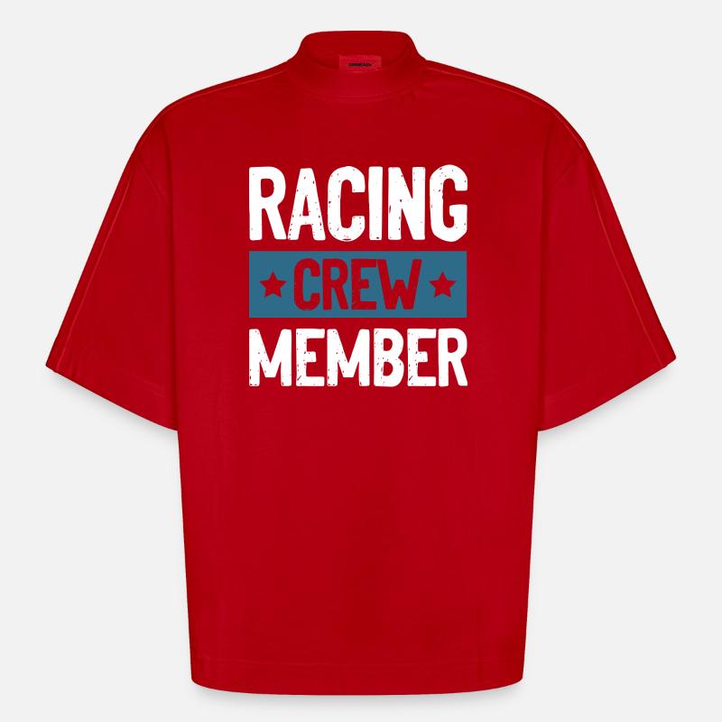 Équipage de course - T-shirt bio épais oversize Boxy fabriqué en UE - rouge