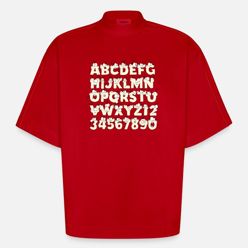 ABC - T-shirt bio épais oversize Boxy fabriqué en UE - rouge
