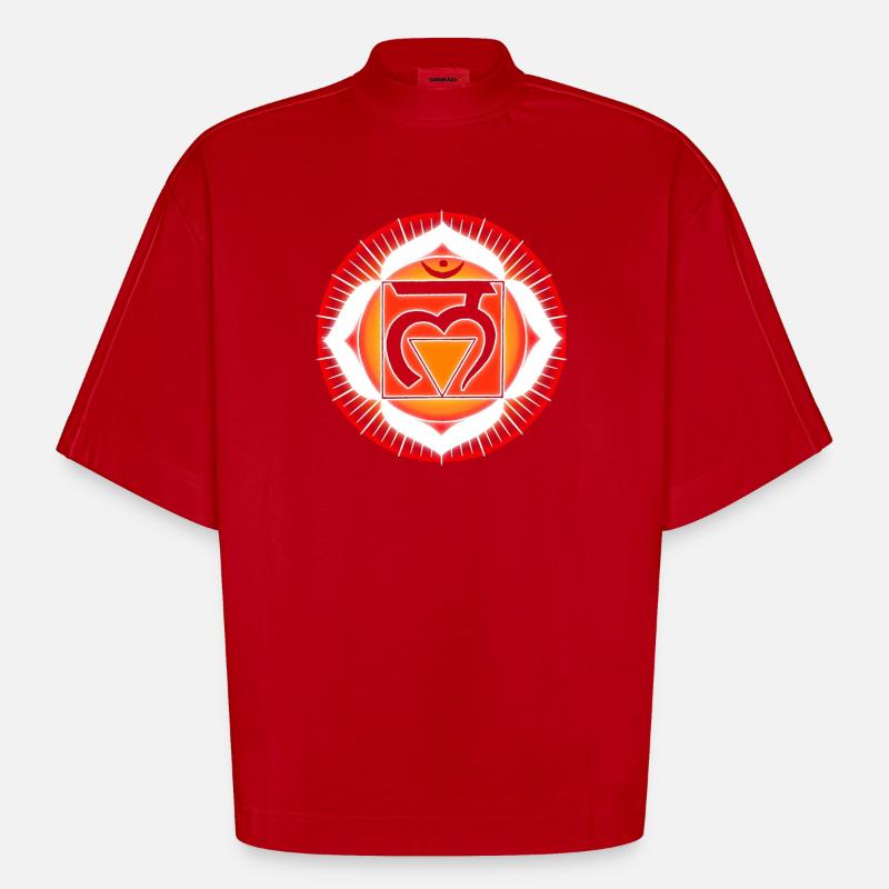 Muladhara Root Chakra - Heavyweight Oversized Organic Boxy T-Shirt Made in EU - red