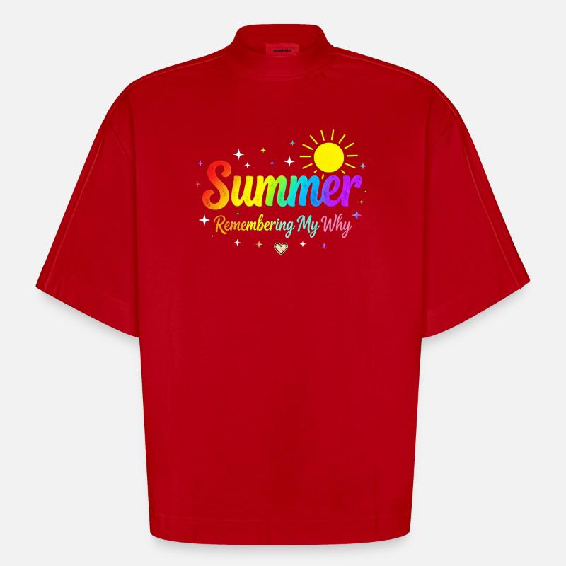 Summer Remembering My Why - Heavyweight Oversized Organic Boxy T-Shirt Made in EU - red