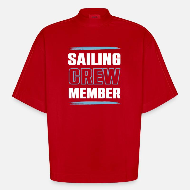 Équipage de navigation - T-shirt bio épais oversize Boxy fabriqué en UE - rouge