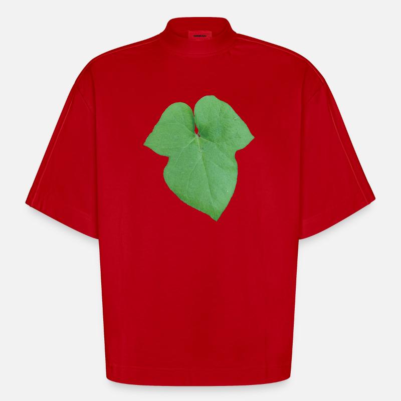 Green_Leaf_-_Tiny_Red_Spider - T-shirt bio épais oversize Boxy fabriqué en UE - rouge