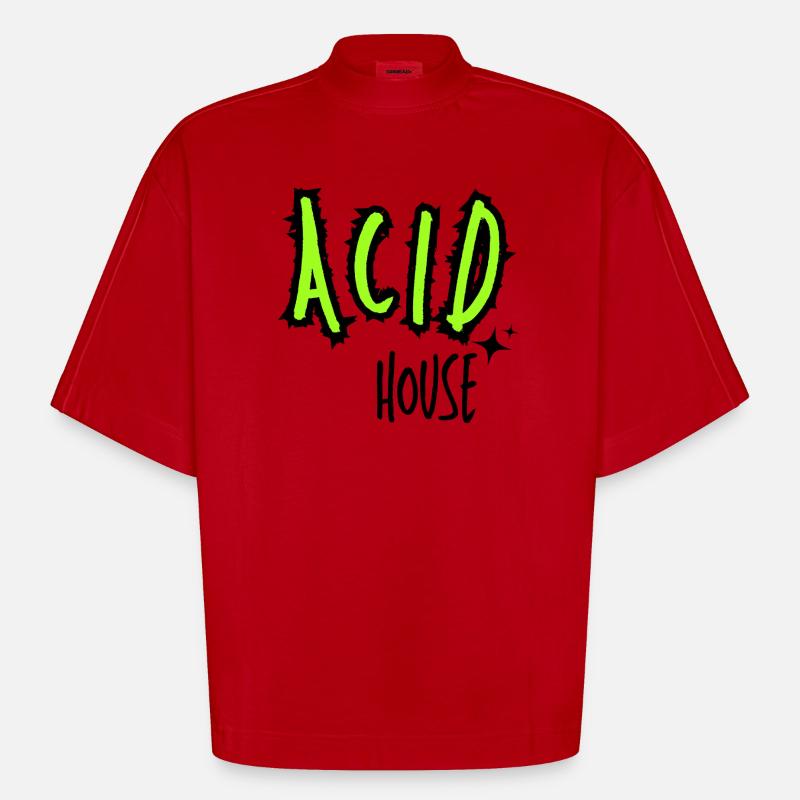 Maison acide. - T-shirt bio épais oversize Boxy fabriqué en UE - rouge