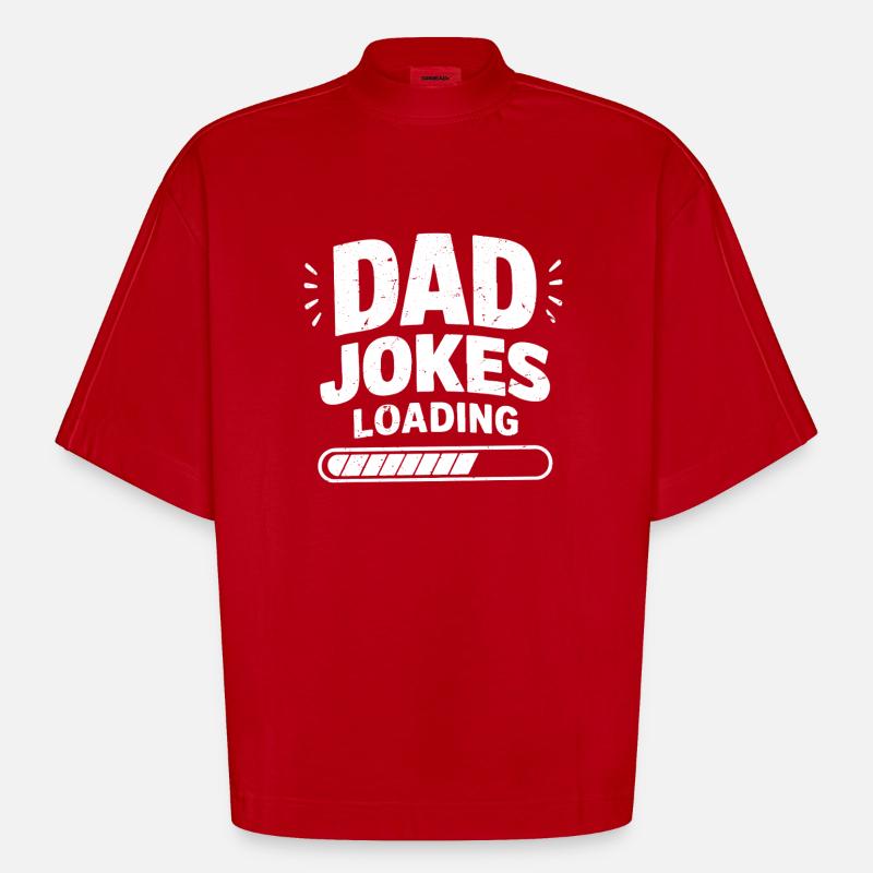 dad jokes loading - Heavyweight Oversized Organic Boxy T-Shirt Made in EU - Rot