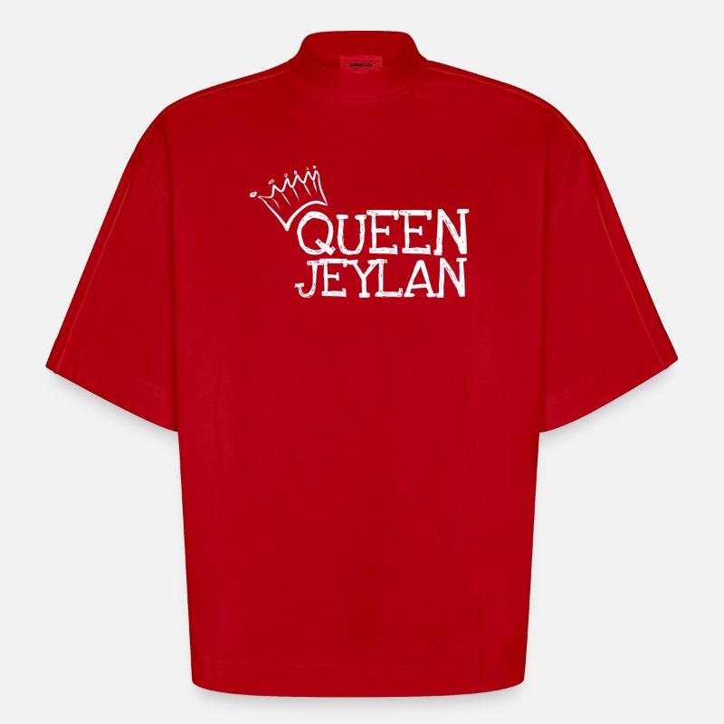 Influenceuse Jeylan - T-shirt bio épais oversize Boxy fabriqué en UE - rouge