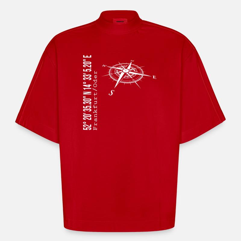 Francfort / Oder - T-shirt bio épais oversize Boxy fabriqué en UE - rouge